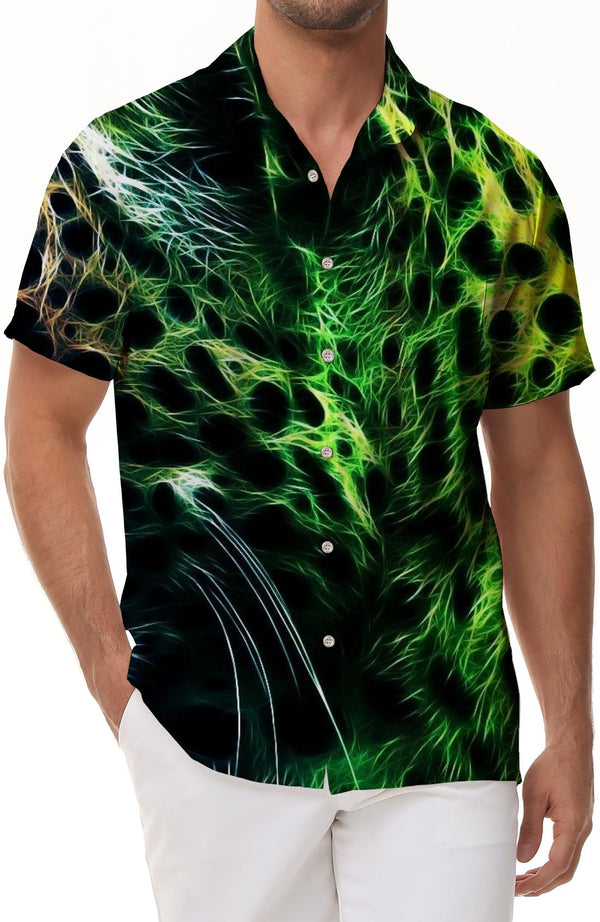 Men's Be A Tiger Hawaiian Beach Shirt 3D Printed Tiger Button Down Short Sleeve Shirt