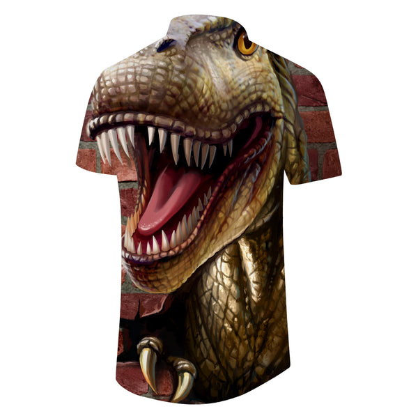 
Dinosaur Men's Fashion Shirt Regular Short Sleeve Button Shirt Casual Tropical Four Seasons Shirt
                