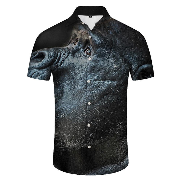 
Wild Mens Animal Lion Button Down Dress Shirt Summer Casual Short Sleeve Shirt for Office Travel Beach
                