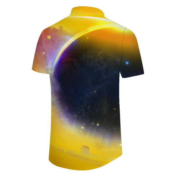 
Trendy Galaxy Outer Space Multicolor Men's Casual Button Shirt Short Sleeve Summer Beach Shirt
                