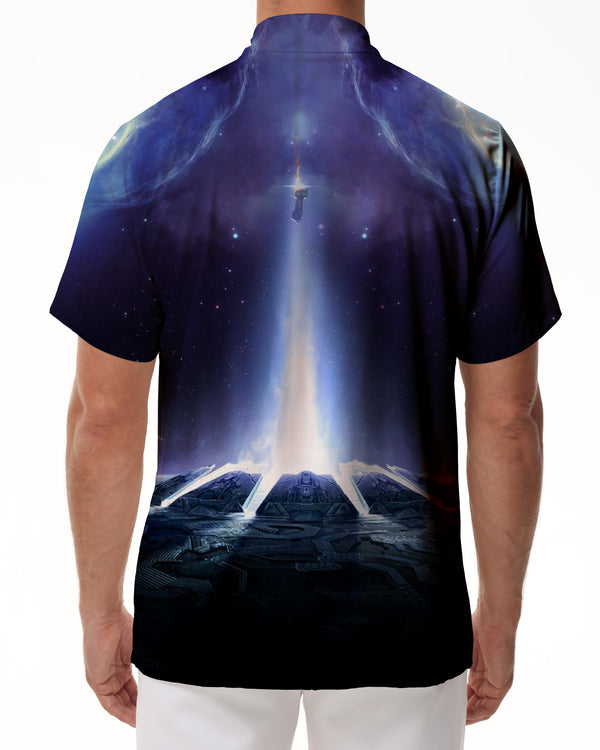 
Summer new men's shirt casual shiny light 3d printing pattern digital printing shirt men's fashion short sleeve
                