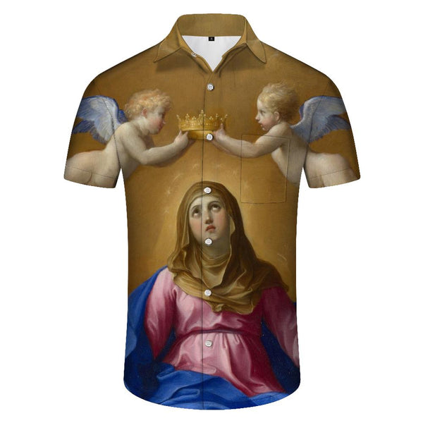 
Mens Virgin Mary Hawaiian Shirt Casual Loose Short Sleeve Street Style Novelty Shirt
                