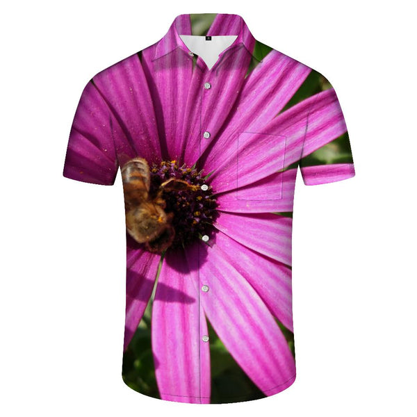 
Hawaiian Button Lapel Pocket Shirt Pink Floral Mens Summer Beach Tropical Short Sleeve Button Shirt
                