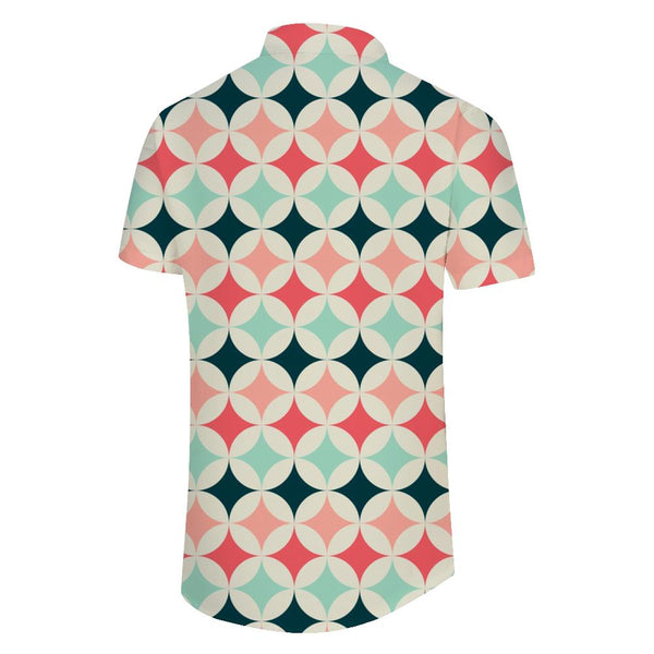 
Geometric 3d print short sleeve pattern men's casual loose tropical Hawaiian button down lapel shirt casual fashion men's summer loose shirt
                