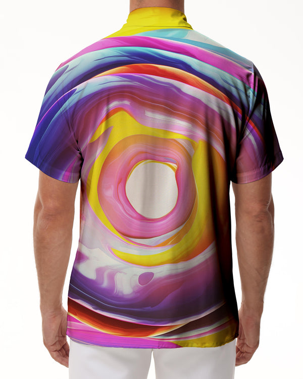 
Artistic color 3d digital printing men's casual short sleeve Hawaiian shirt neon rainbow beach shirt casual fashion shirt tops
                