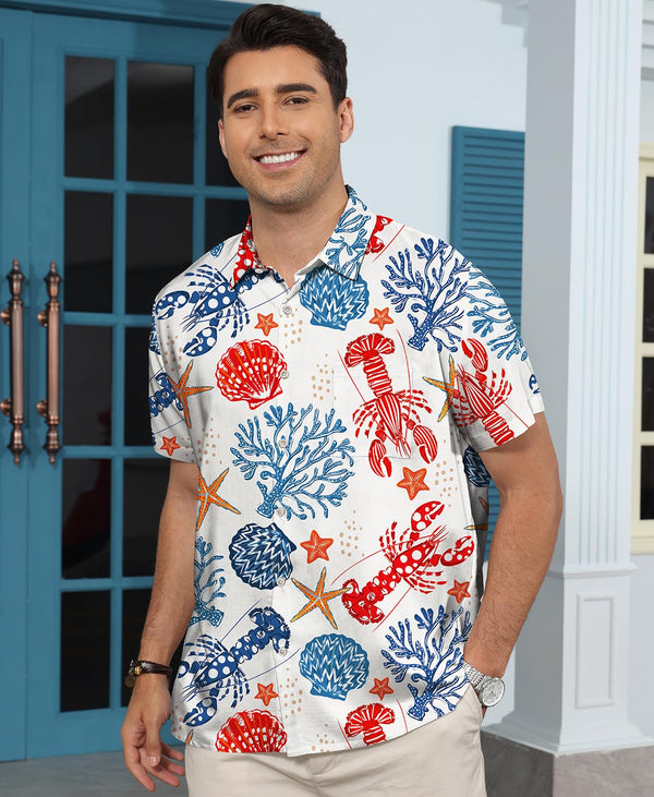 
Hawaiian Shit for Men Beach Summer Mens Buton Down Short Sleeve Shit Tropical Vacation Casual Clothes
                