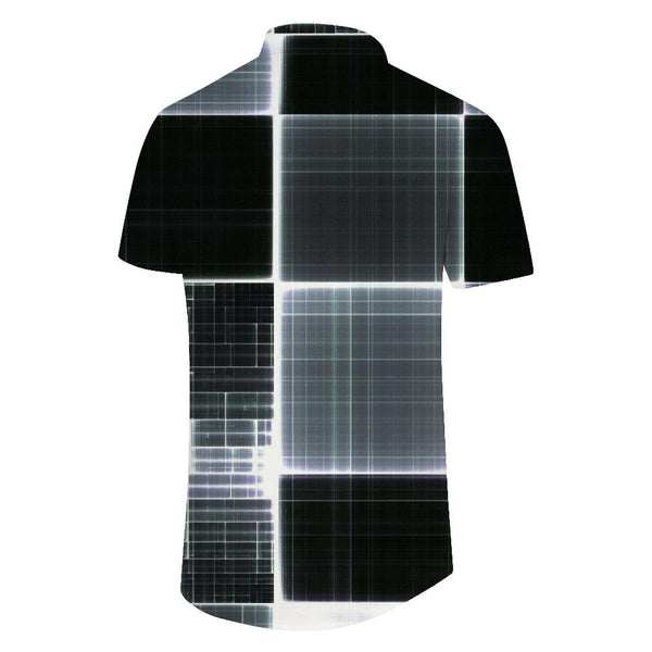 
Geometric Fashion Comfortable Breathable Short Sleeve Retro Loose Shirt Beach Short Sleeve Button Hawaiian Shirt
                