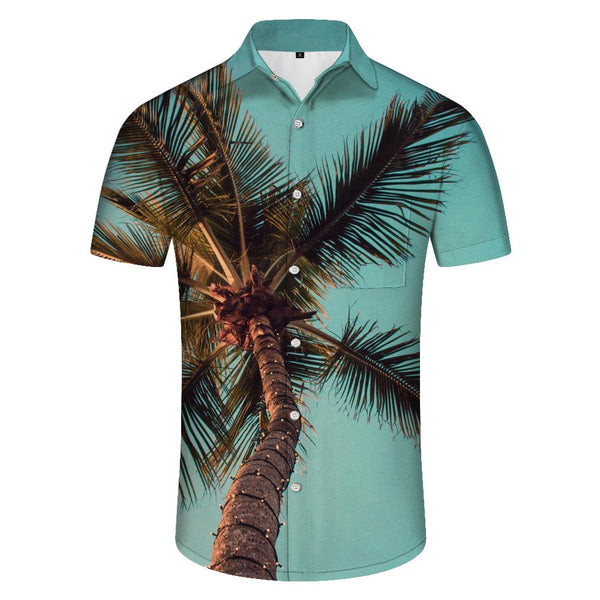 
Men's 3D Printed Coconut Tree Hawaiian Shirt Casual Short Sleeve Beach Vacation Shirt Fashion Tops Shirt
                