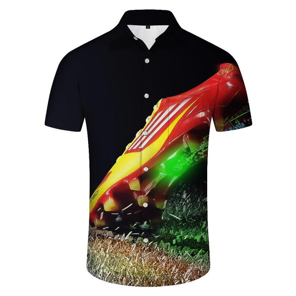 
3d digital printing men's pattern casual short sleeve Hawaiian button lapel four seasons men's fashion
                