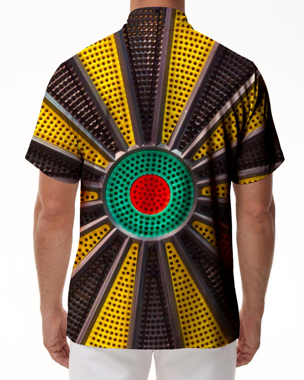 
Car tire digital print tropical Hawaiian button pocket short sleeve slightly stretch polyester fashionable and comfortable casual shirt
                