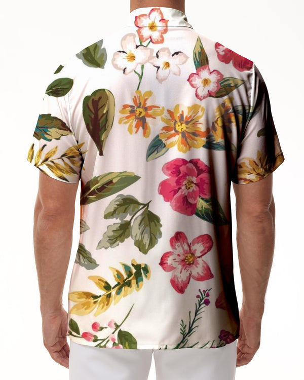 
Men's Vintage Tropical Plants Hawaiian Button Lapel Beach Shirt Vacation Casual Shirt
                