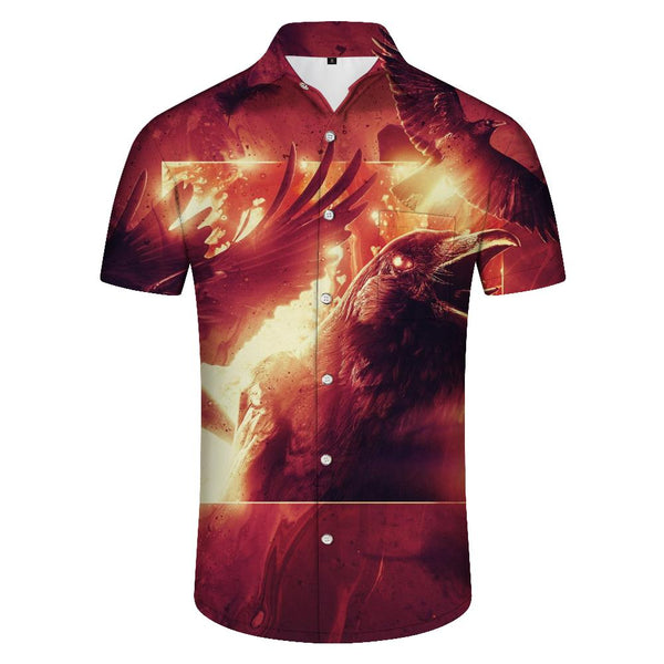 
Fired Angry Condor Men's Hawaiian Shirt Short Sleeve Button Down Casual Shirt Perfect for Summer Beach
                