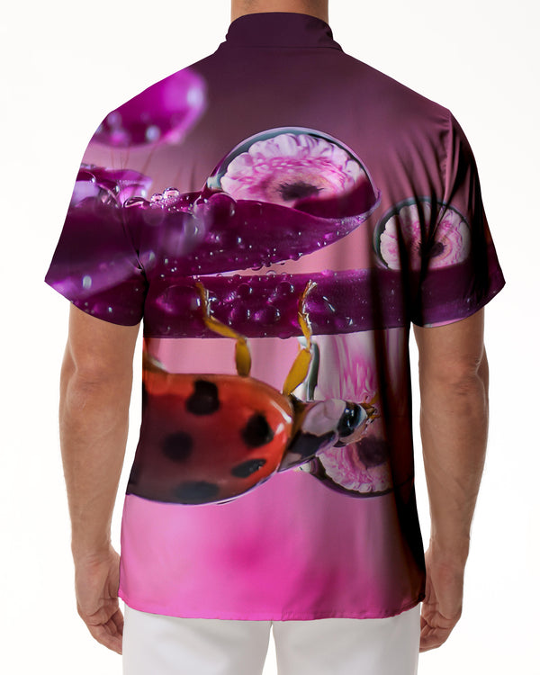 
Animal Ladybug Flower Men's Casual Short Sleeve Shirt Regular Fit Fashion Camping Beach Shirt Tops
                