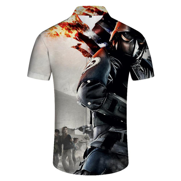 
Fashion Men's Printed Hawaiian Button Lapel Street Casual Sports Shirt Ocean Party
                