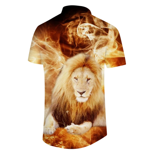 
Daily Outdoor Street Men's Shirt Animal Lion Pattern Print Short Sleeve Clothing Apparel Fashion Casual Soft
                