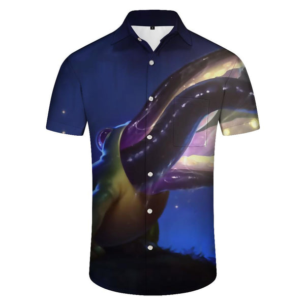 
Dark Parasitic Frog Fashion Men's Summer Everyday Fishing Short Sleeve Hawaiian Button Lapel Pocket Shirt Casual Work
                