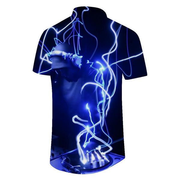 
Disc Lightning Pattern Top Outdoor Street Short Sleeve Fashion Print Fashion Daily Simple Loose Style Short Sleeve Shirt Hawaii
                