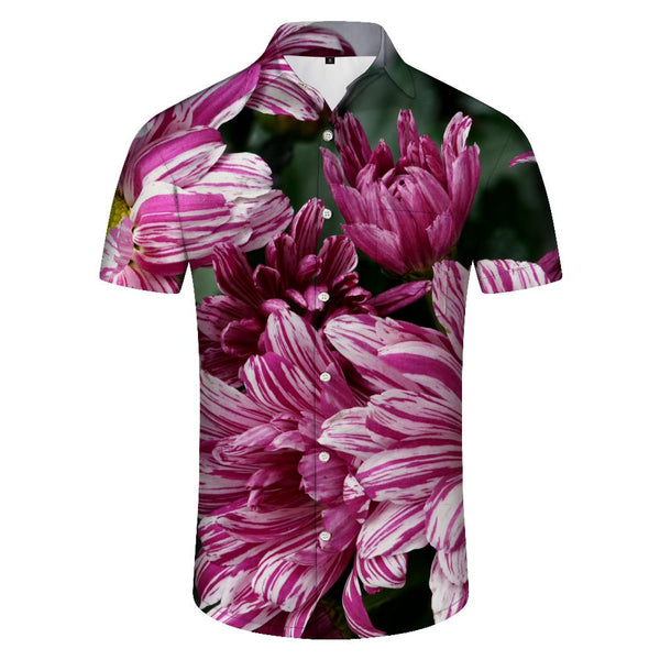 
Dahlia Hawaiian Tropical Four Seasons Button Lapel Pocket Men's Cuban Collar Short Sleeve Casual Button Shirt Holiday Beach Shirt Short Sleeve
                