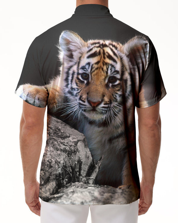 
Big Tiger Cub Mens Hawaiian Shirt Short Sleeve Button Down Summer Beach Shirt Casual Shirt
                