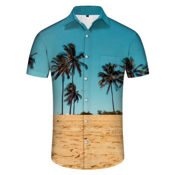 
Beach Seaside Coconut Tree Polyester Button-Up Tropical Beach Shirt Hawaii Men's Casual Everyday Loose Clothes
                