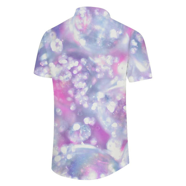 
Hazy Bubble Tropical Hawaiian Button Pocket Lapel Short Sleeve Shirt Men's Casual Comfortable Button Shirt Design
                