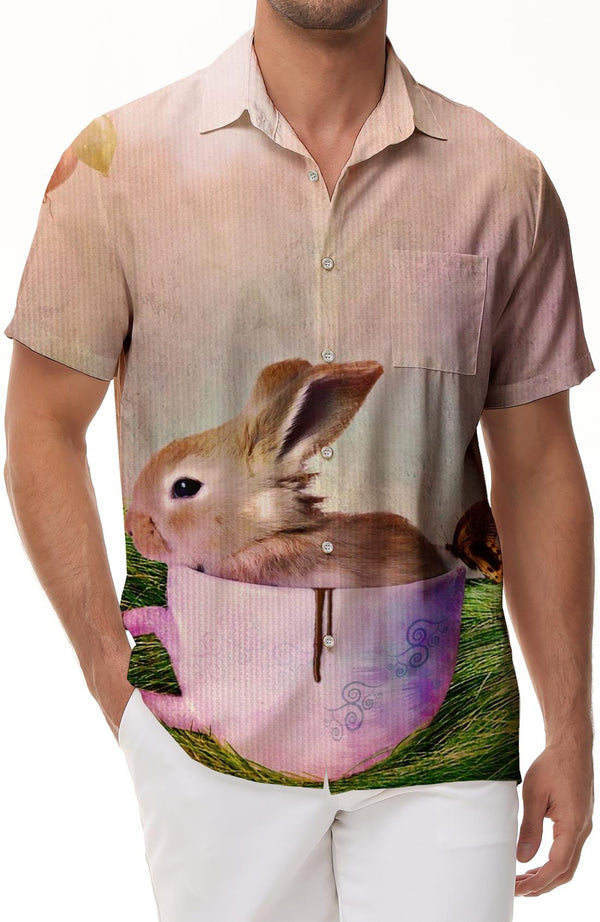 Men's casual loose holiday party Easter tropical Hawaiian fashion regular style seaside beach short sleeves