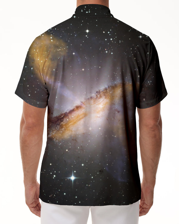 
Galaxy Planet Men's Button-Down Loose Shirt Summer Casual Short Sleeve Top Perfect for Beach Vacations
                