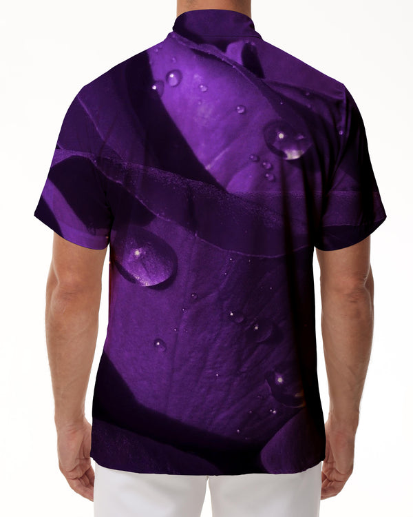
Purple Rose Fashion Trend Men's Hawaiian Shirt Comfortable Fashion Short Sleeve Outdoor Fishing Shirt Purple Flowers
                