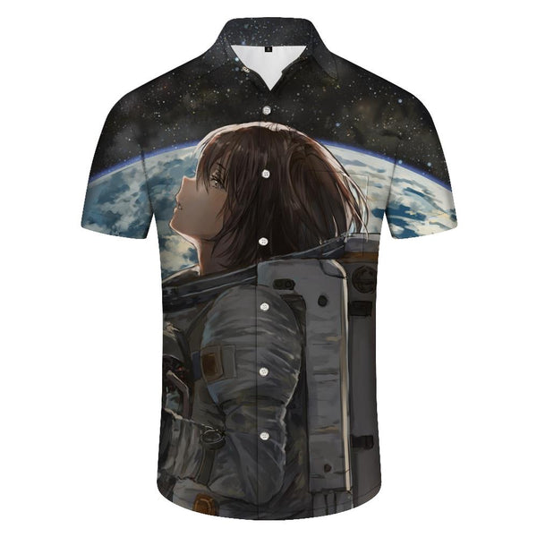 
Tops Summer Fashion Style Printed Shirt Outer Space Galaxy Anime Hotspot Four Seasons Men's Casual Hawaiian Button Lapel Beach Clothing
                