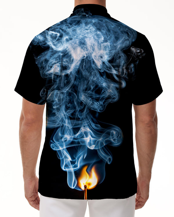 
Black burning mist Hawaii 3d digital printing short-sleeved shirt tropical leisure summer fashion short-sleeved shirt men's
                