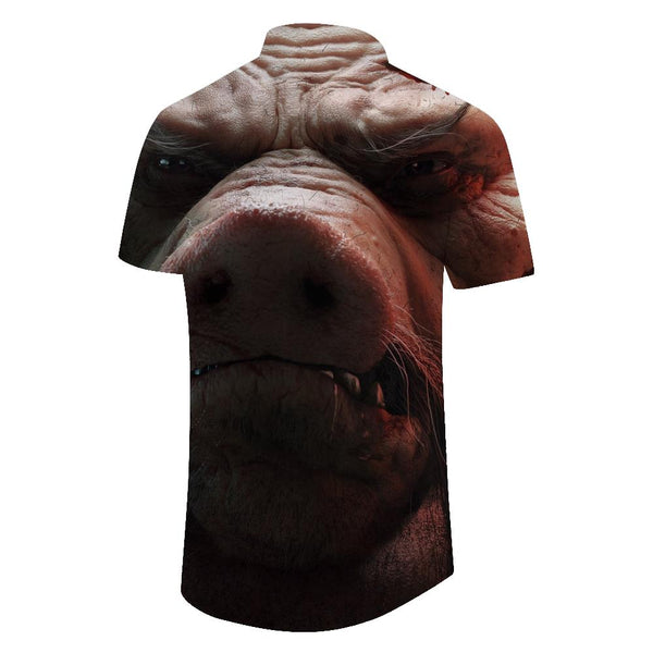 
Playful piglet print Hawaiian shirt trendy tropical summer wear for men retro beachwear
                