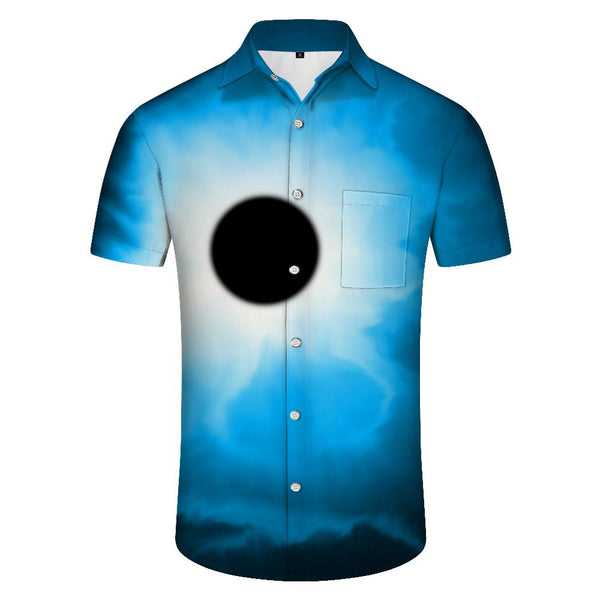 
Short-sleeved casual men's black ripped blue summer style tropical style short-sleeved shirt tropical loose clothing
                