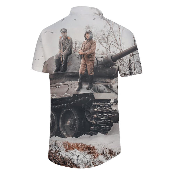 
Men's Cartoon War Tank Funny Warlord Shirt 3D Printed War Short Sleeve Summer Fashion Casual Regular Style
                