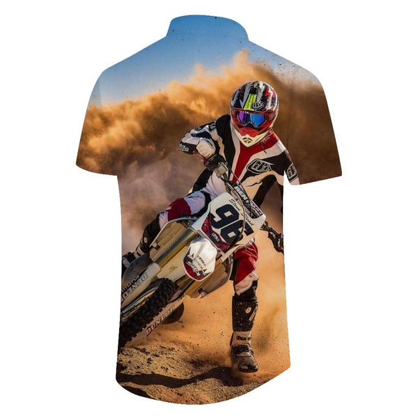 
Motocross Hawaiian Shirt Mens Dirt Bike Short Sleeve Casual Loose Button Shirt Mens Motocross Print
                