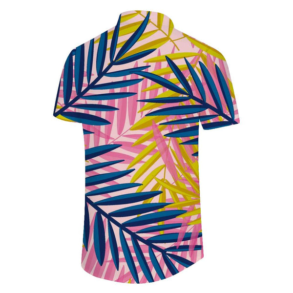 
Summer men's casual shirt beach seaside Hawaii short sleeve button beach vacation tropical loose shirt
                