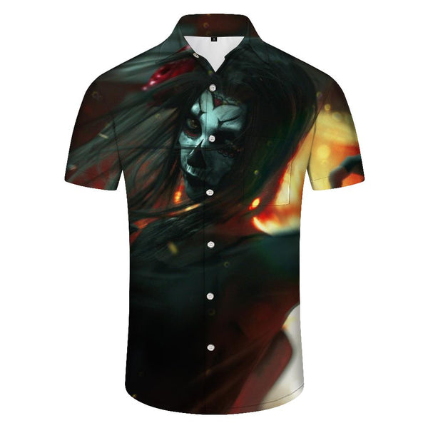 
Death Devil Grim Reaper Shirt Men's Simple Everyday Casual Style Hawaiian Shirt Casual Short Sleeve Button
                