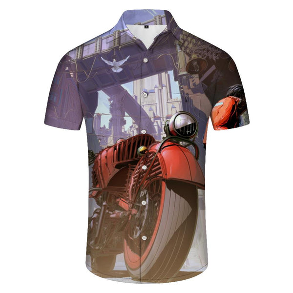 
Summer Men's Lapel Hawaiian Shirt Digital Printing Casual Fashion Short Sleeve Retro Funny Shirt Leisure Vacation
                