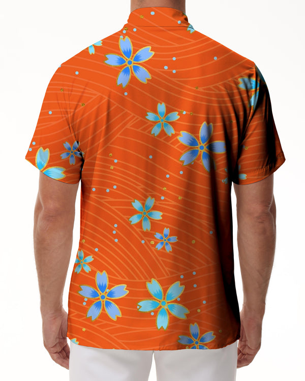 
Fashionable tropical four seasons summer men's casual loose short-sleeved shirt vacation beach seaside Hawaiian top regular style
                