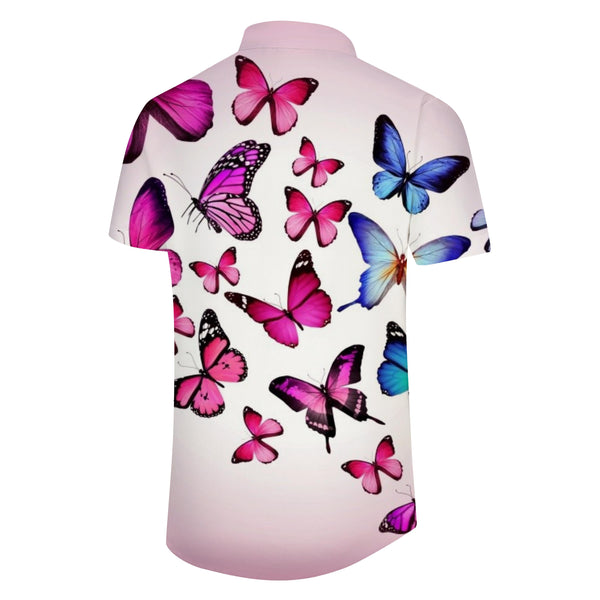 
Butterfly Pattern Four Seasons Men's Shirt Short Sleeve Lapel Button Beach Shirt Tropical Vacation
                