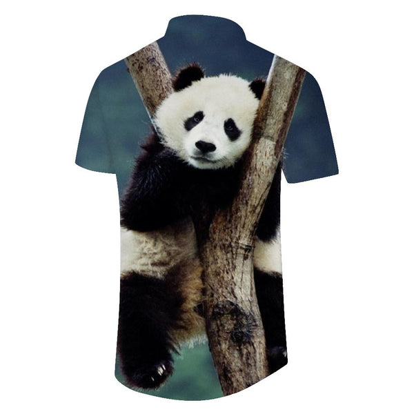 
Cute Black and White Panda Head Hawaiian Shirt Men's Beach Shirt Lapel Tropical Fashion Short Sleeve Button Shirt Tops
                