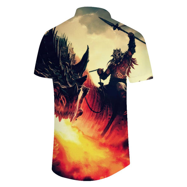 
Samurai General Armor Hawaiian Shirt Casual Loose Tropical Four Seasons Lapel Short Sleeve Shirt Men's Short Sleeve Button
                