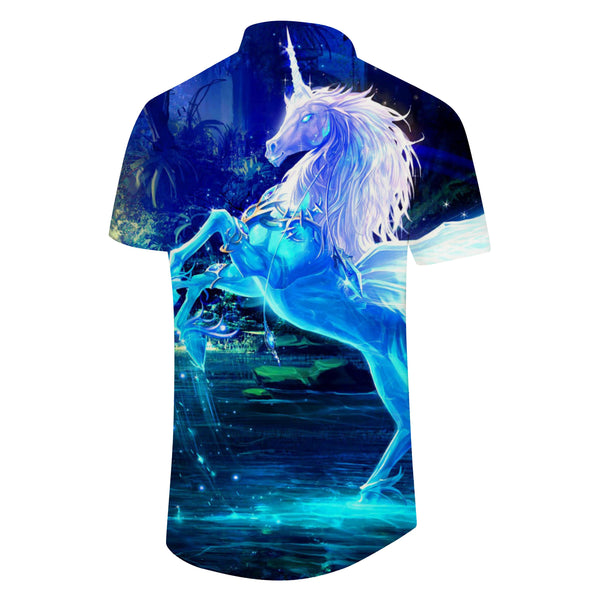 
Shiny Pegasus All Seasons Tropical Everyday Short Sleeve Men's Hawaiian Shirt Casual Button-Down Top for Loose Fit Travel
                