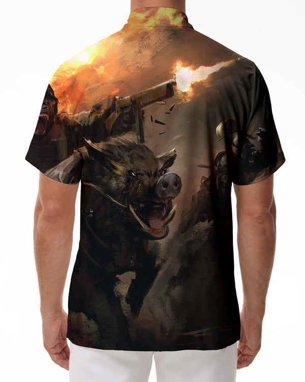 
Mixed color animal world 3d digital printing Hawaiian tropical casual men's short sleeve loose and comfortable daily street
                