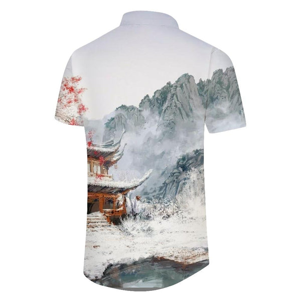 
Ancient Snow Scene Fashion Beach Hawaiian Button Lapel Pocket Shirt Short Sleeve Casual Men's Style Daily Shirt Short Sleeve Street
                