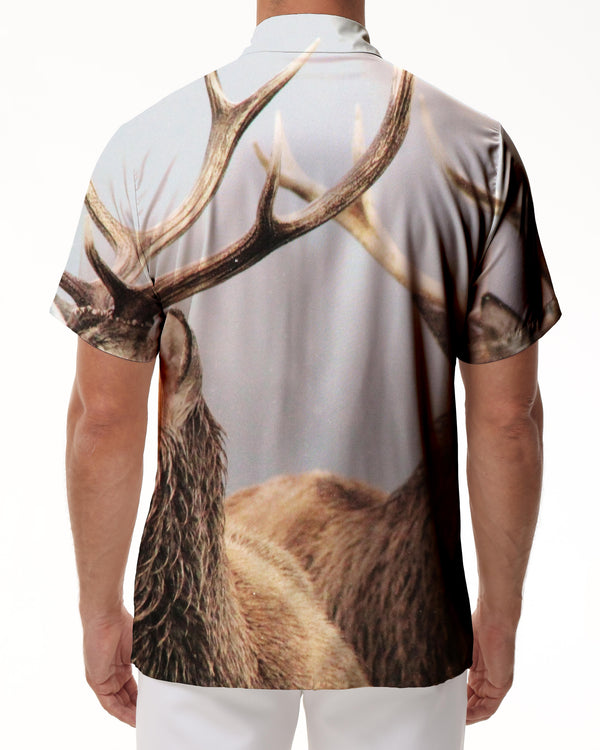 
Smart Deer Beach Seaside Tops Men's Short Sleeve Hawaiian Print Shirt Summer Beach Button Shirt Short Sleeve
                