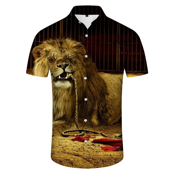 
Snow Lion Print Hawaiian Shirt Men's Summer Beach Casual Short Sleeve Button Mixed Color
                