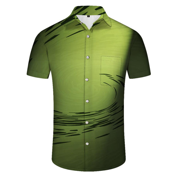 
Teal Button-Down Lapel Shirt Short Sleeve Beachwear with Pockets Men's Casual Button-Down Shirt Hawaiian Tropical Shirt Four Seasons
                