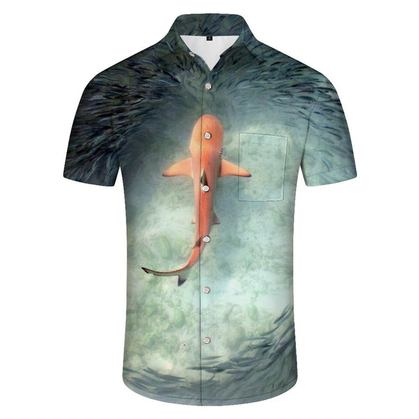 
Clear Underwater Fish Men's Shirt Short Sleeve Casual Shirt Men's Shirt Summer Beach Hawaiian Shirt With Pockets
                