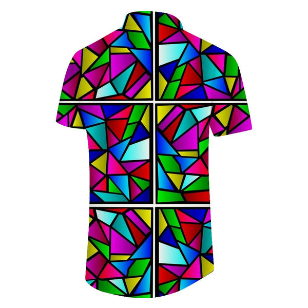 
Shape Color Men's Casual Loose Trendy Men's Hawaiian Shirt Regular Fit Short Sleeve Palm Tree
                