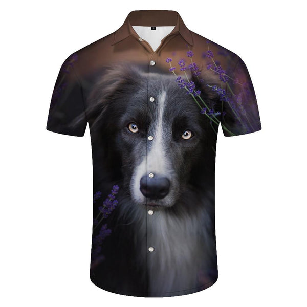 
Smart Dog Print Men's Loose Shirt Hawaiian Button Casual Short Sleeve Button Shirt Summer Beach Top Beach Clothing
                
